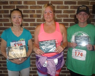 Neighbors | Submitted.Several local women competed in the Women's Master's event at the Austintown Lions 22nd annual 5-K run on May 13. This year's winners of that event were, from left, Miriam Ortiz (frist, New Castle), Joann Olson (second, Boardman) and Tracye Hurtel (third, Akron).
