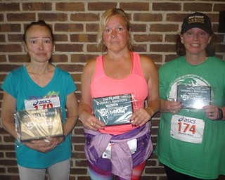 Neighbors | Submitted.Several local women competed in the Women's Master's event at the Austintown Lions 22nd annual 5-K run on May 13. This year's winners of that event were, from left, Miriam Ortiz (frist, New Castle), Joann Olson (second, Boardman) and Tracye Hurtel (third, Akron).