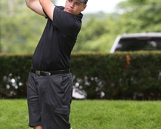 Cole Christman(U-17) tees off on hole 1 during a playoff for first in the Greatest Golfer of the Valley Junior Qualifier at Tam O'Shanter Golf Course, Thursday, June 15, 2017 in Hermitage...(Nikos Frazier | The Vindicator)