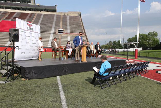        ROBERT K. YOSAY  | THE VINDICATOR..Eric Ryan .. .talks about the logistics and issues of bringing the band to the area..Zac Brown Band will perform a major concert at Youngstown State UniversityÕs Stambaugh Stadium on Aug. 24..The inaugural ÒY Live: The Youngstown Musical EventÓ is being co-promoted by JAC Live and Muransky Companies with Sweeney Chevrolet Buick GMC, DeBartolo Corp., Eastwood Mall and Huntington Bank sponsoring it.