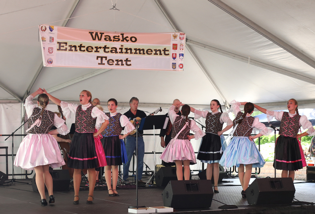 Slavjane Folk Ensemble perform during the Simply Slavic Festival at Federal Plaza East, Saturday, June 17, 2017 in downtown Youngstown...(Nikos Frazier | The Vindicator)