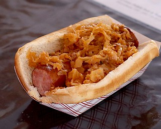 Kielbasa sub during the Simply Slavic Festival at Federal Plaza East, Saturday, June 17, 2017 in downtown Youngstown...(Nikos Frazier | The Vindicator)