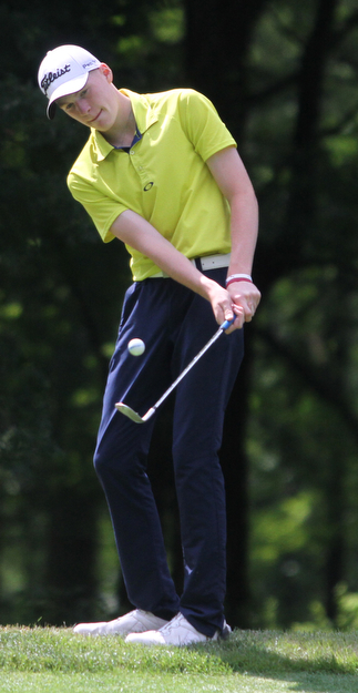 Connor Sevens chips on hole 16 during the AJGA practice round at Mill Creek Golf Course, Monday, June 19, 2017 in Boardman...(Nikos Frazier | The Vindicator)