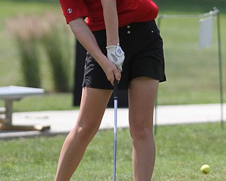Jayne Bernard practices on the driving range during the AJGA practice round at Mill Creek Golf Course, Monday, June 19, 2017 in Boardman...(Nikos Frazier | The Vindicator)