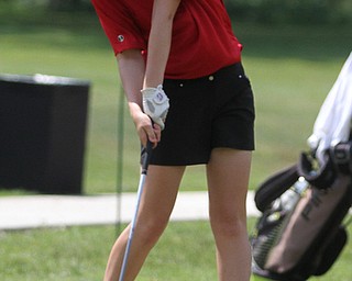 Jayne Bernard practices on the driving range during the AJGA practice round at Mill Creek Golf Course, Monday, June 19, 2017 in Boardman...(Nikos Frazier | The Vindicator)
