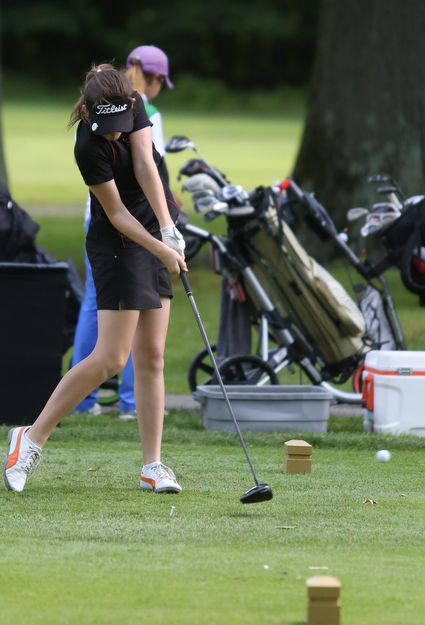 Jayne Bernard drives on hole 12 during the first round of the AJGA Mill Creek Foundation Junior All-Star, Tuesday, June 2017, 2017 at Mill Creek Golf Course. ..(Nikos Frazier | The Vindicator)..