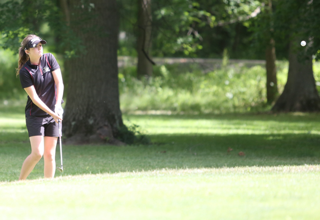 Jayne Bernard chips on hole 13 during the first round of the AJGA Mill Creek Foundation Junior All-Star, Tuesday, June 2017, 2017 at Mill Creek Golf Course. ..(Nikos Frazier | The Vindicator)..