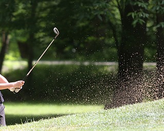 Jayne Bernard chips out of a sand trap on hole 13 during the first round of the AJGA Mill Creek Foundation Junior All-Star, Tuesday, June 2017, 2017 at Mill Creek Golf Course. ..(Nikos Frazier | The Vindicator)..