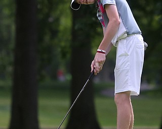 Conner Stevens putts on hole 4 during the first round of the AJGA Mill Creek Foundation Junior All-Star, Tuesday, June 2017, 2017 at Mill Creek Golf Course. ..(Nikos Frazier | The Vindicator)..