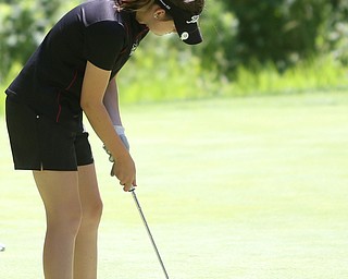 Jayne Bernard putts on hole 17 during the first round of the AJGA Mill Creek Foundation Junior All-Star, Tuesday, June 2017, 2017 at Mill Creek Golf Course. ..(Nikos Frazier | The Vindicator)..