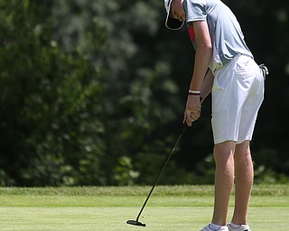Conner Stevens putts on hole 16 during the first round of the AJGA Mill Creek Foundation Junior All-Star, Tuesday, June 2017, 2017 at Mill Creek Golf Course. ..(Nikos Frazier | The Vindicator)..