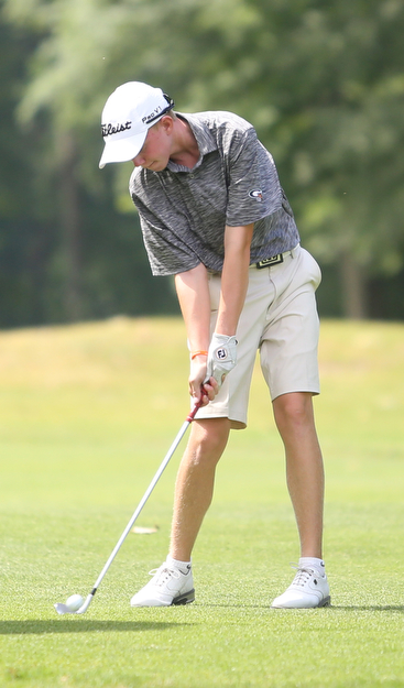 Maxwell Moldovan of Uniontown, Ohio chips on hole 8 during the third and final round of the AJGA Mill Creek Foundation Junior All-Star, Thursday, June 22, 2017 at Mill Creek Golf Course. ..(Nikos Frazier | The Vindicator)..