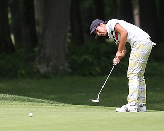 Manhua Chen of Dongguan, China putts on hole 12 during the third and final round of the AJGA Mill Creek Foundation Junior All-Star, Tuesday, June 2017, 2017 at Mill Creek Golf Course. ..(Nikos Frazier | The Vindicator)..
