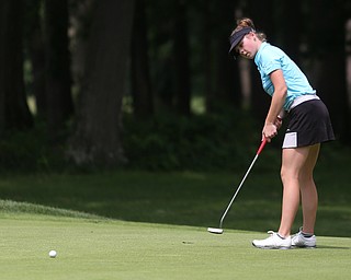 Taylor Kehoe of Strathroy, Canada putts on hole 12 during the third and final round of the AJGA Mill Creek Foundation Junior All-Star, Tuesday, June 2017, 2017 at Mill Creek Golf Course. ..(Nikos Frazier | The Vindicator)..