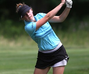 Taylor Kehoe of Strathroy, Canada drives on hole 13 during the third and final round of the AJGA Mill Creek Foundation Junior All-Star, Thursday, June 22, 2017 at Mill Creek Golf Course. ..(Nikos Frazier | The Vindicator)..