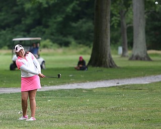 Sophie Zhang-Murphy of Beijing chips on hole 14 during the third and final round of the AJGA Mill Creek Foundation Junior All-Star, Thursday, June 22, 2017 at Mill Creek Golf Course. ..(Nikos Frazier | The Vindicator)..