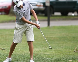Matthw Yamin of New York City chips on hole 18 during the third and final round of the AJGA Mill Creek Foundation Junior All-Star, Tuesday, June 2017, 2017 at Mill Creek Golf Course. ..(Nikos Frazier | The Vindicator)..