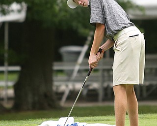Maxwell Moldovan of Uniontown, Ohio putts on hole 18 during the third and final round of the AJGA Mill Creek Foundation Junior All-Star, Thursday, June 22, 2017 at Mill Creek Golf Course. ..(Nikos Frazier | The Vindicator)..