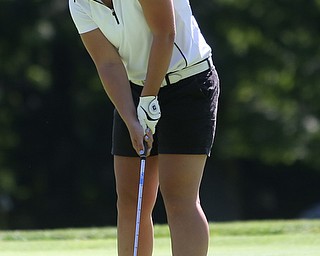 Gillian Cerimele putts on hole 9 during the Greatest Golfer of the Valley Junior Qualifier on the North Course at Mill Creek Golf Course, Wednesday, June 28, 2017 at Mill Creek Golf Course. ..(Nikos Frazier | The Vindicator)..