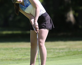 Hannah Keffler putts on hole 9 during the Greatest Golfer of the Valley Junior Qualifier on the North Course at Mill Creek Golf Course, Wednesday, June 28, 2017 at Mill Creek Golf Course. ..(Nikos Frazier | The Vindicator)..