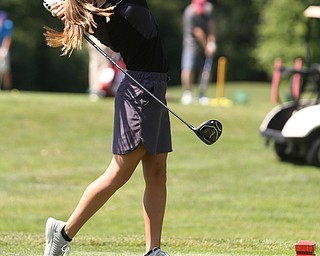 Gianna Myers drives on hole 10 during the Greatest Golfer of the Valley Junior Qualifier on the North Course at Mill Creek Golf Course, Wednesday, June 28, 2017 at Mill Creek Golf Course. ..(Nikos Frazier | The Vindicator)..