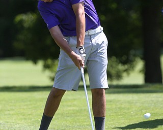 Alex Rapp chips on hole 7 during the Greatest Golfer of the Valley Junior Qualifier on the North Course at Mill Creek Golf Course, Wednesday, June 28, 2017 at Mill Creek Golf Course. ..(Nikos Frazier | The Vindicator)..