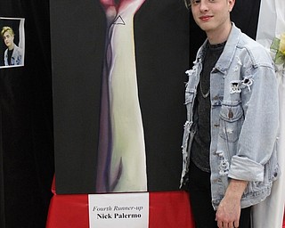 Neighbors | Abby Slanker.Canfield Local Schools Student Art Show fourth runner up, and senior AP Art student, Nick Palermo stood by his winning piece at the annual show on May 24.