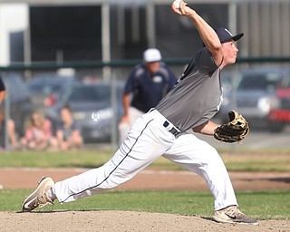 Baird pitcher Ryan Weaver(9) pitches during the 1st inning as Roth Brothers takes on Baird Brothers, Friday, June 30, 2017 at Bob Cene Park. Play was stopped in the 6th inning due to a lightning delay then never resumed because of heavy rain...(Nikos Frazier | The Vindicator)..