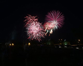 A long exposure shows the fireworks during the Canfield Rotary Fireworks Fest at the Canfield Fair Grounds, Saturday, July 1, 2017 in Canfield...(Nikos Frazier | The Vindicator)