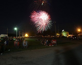 A long exposure shows the fireworks during the Canfield Rotary Fireworks Fest at the Canfield Fair Grounds, Saturday, July 1, 2017 in Canfield...(Nikos Frazier | The Vindicator)