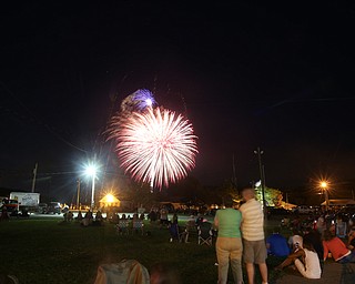 A long exposure shows the fireworks during the Canfield Rotary Fireworks Fest at the Canfield Fair Grounds, Saturday, July 1, 2017 in Canfield...(Nikos Frazier | The Vindicator)