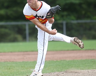 Astro Falcons pitcher Wyatt Larimer (9) pitches during the 1st inning as Astro Falcons takes on SBA Aces, Saturday, July 1, 2017 at Bob Cene Park. Astros won 6-0...(Nikos Frazier | The Vindicator)..