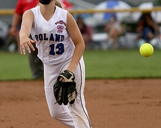 Poland pitcher Alaina Francis(13) pitches during the 1st inning as Canfield takes on Poland in the 12u Little League district title, Monday, July 3, 2017 at Fields of Dreams in Boardman. Poland won 7-6...(Nikos Frazier | The Vindicator)..