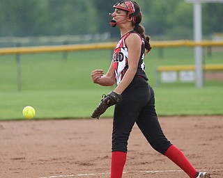 Canfield pitcher Bayann Jadallah(29) pitches during the 1st inning as Canfield takes on Poland in the 12u Little League district title, Monday, July 3, 2017 at Fields of Dreams in Boardman. Poland won 7-6...(Nikos Frazier | The Vindicator)..