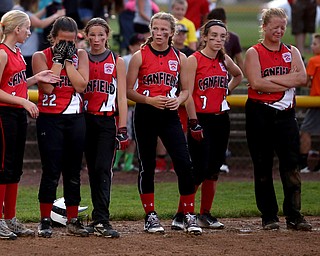 Canfield players get emotional after Poland beat Canfield, 7-6 in the 12u Little League district title, Monday, July 3, 2017 at Fields of Dreams in Boardman...(Nikos Frazier | The Vindicator)..