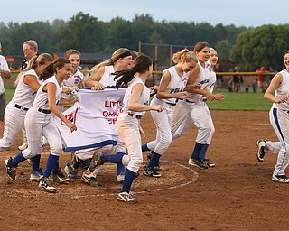 Poland takes a victory lap after Poland beat Canfield, 7-6 in the 12u Little League district title, Monday, July 3, 2017 at Fields of Dreams in Boardman...(Nikos Frazier | The Vindicator)..