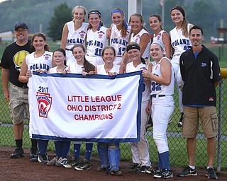 Poland girls after Poland beat Canfield, 7-6 in the 12u Little League district title, Monday, July 3, 2017 at Fields of Dreams in Boardman...(Nikos Frazier | The Vindicator)..