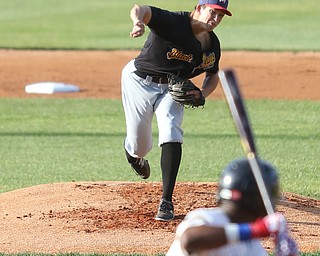 West Virginia Black Bears pitcher Stephan Meyer (31) throws in the first inning against the Mahoning Valley Scrappers/West Virginia Black Bears, Tuesday, July 4, 2017, at Eastwood Field in Niles...(Nikos Frazier | The Vindicator)..