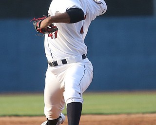 Mahoning Valley Scrappers pitcher Gregori Vasquez (47) throws in the third inning against the Mahoning Valley Scrappers/West Virginia Black Bears, Tuesday, July 4, 2017, at Eastwood Field in Niles...(Nikos Frazier | The Vindicator)..