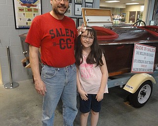 Salem Historical Society Museum hosted free admission for fathers June 18 when accompanied by a family member. The featured exhibit is “Sunday Go To Meeting” which showcases Salem’s deep religious and spiritual history. Pictured are Olivia Hoffman with her father, Mike, on a recent visit to the museum.