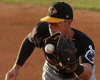 West Virginia Black Bears outfielder Lucas Tancas (59) with the catch in the fourth inning against the Mahoning Valley Scrappers/West Virginia Black Bears, Wednesday, July 5, 2017, at Eastwood Field in Niles. ..(Nikos Frazier | The Vindicator)..