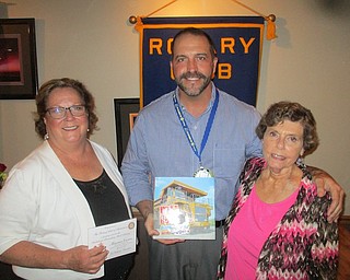 Rotary club of Austintown recently installed the 2017-18 officers at a dinner meeting at the Upstairs Restaurant. New officers are Bruce Laraway, president; Rich Begalla, vice president; Tracie Kaglic, secretary; Brian Frederick, treasurer; Christina Vaslich, club service; Stephanie Fabian, community service; Heather Fronk, vocational service; and Jeremy Batchelor, international service. Veteran member Chuck Baker issued the oath of office the officers, whose terms began July 1. Guest speaker was Maureen Cronin from the Midlothian Free Health Clinic assisted by Sandie Reel, secretary. Above from left are Cronin; Ed Kalaher, outgoing chapter president; and Reel.