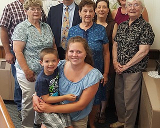 Calla Community Church is hosting its annual lawn festival at 4:30 p.m. Saturday with sandwiches, salads and beverages. The highlight of the evening will be the raffle of the vintage flower design patchwork quilt made by the ladies of the church. It is twin-sized, and tickets are $1 each or $5 for six tickets. Pictured above, in front, from left are Matthew Gingrich and Olivia Wince. Front row, standing, from left are Barb Kersten, Judy Proverbs, Lisa Provers and Shirley Baker. Back row are Ed Schlegel, chairman; Rev. Ken Gingrich and Chris Wince.