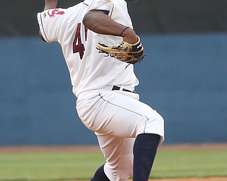 Mahoning Valley Scrappers pitcher Francisco Perez (45) throws in the second inning as the Mahoning Valley Scrappers take on the West Virginia Black Bears, Thursday, July 6, 2017, at Eastwood Field in Niles. ..(Nikos Frazier | The Vindicator)..