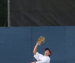 Mahoning Valley Scrappers outfielder Clark Scolamiero (27) with the catch in the third inning as the Mahoning Valley Scrappers take on the West Virginia Black Bears, Thursday, July 6, 2017, at Eastwood Field in Niles. ..(Nikos Frazier | The Vindicator)..
