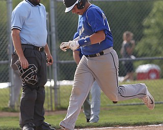 Poland third baseman Christian Colosimo (20) scores a run in the second inning as Boardman takes on Poland, Friday, July 7, 2017, at Fields of Dreams in Boardman. Poland won 12-7...(Nikos Frazier | The Vindicator)..