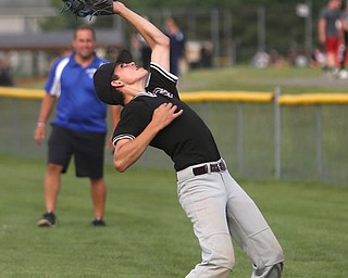 Boardman pitcher Justin Jones (00) with the catch to out the batter in the third inning as Boardman takes on Poland, Friday, July 7, 2017, at Fields of Dreams in Boardman. Poland won 12-7...(Nikos Frazier | The Vindicator)..