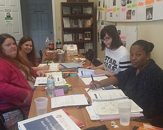 The Younger Women’s Task Force is a new group in the Mahoning Valley formed by and for younger women fighting for gender equality and social justice. Affiliated with the American Association of University Women, they form a diverse and inclusive group of activists, organizers, allies and professionals that is both local and nationwide. YWTF of Youngstown aims to achieve its goals through advocacy, education, volunteerism and research. Hoping to recruit new members who are interested in making a difference, an informational meeting regarding Title IX took place June 23 at the YWCA. Above, from left are, Adrienne Donzella, director of finance; Amanda Evans, director of operations; Leah Sakacs, chapter director; and AAUW national representative Claudia Richards.