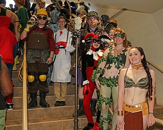Contestants in the Cosplay costume contest lined the hallways of the Covelli Center before being judged during the All Americon convention at the Covelli Center in Youngstown on Saturday afternoon.  Dustin Livesay  |  The Vindicator  7/8/17  Covelli Center.