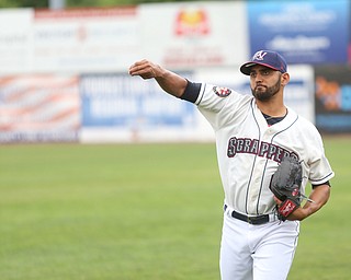Mahoning Valley Scrappers pitcher Danny Salazar (6) warms up before the Mahoning Valley Scrappers take on the Brooklyn Cyclones, Tuesday, July 11, 2017, at Eastwood Field in Niles...(Nikos Frazier | The Vindicator)..